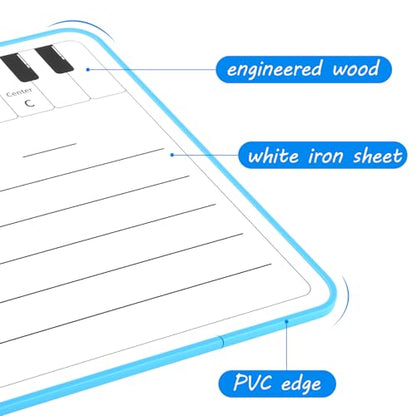 6 Pack Magnetic Music Staff Whiteboard 9'' x 12'' Mini Dry Erase Board for Piano Students Musicians Small White Board Music Classroom Supplies Keyboard Practice (Include 12 Magnets & 6 Markers)