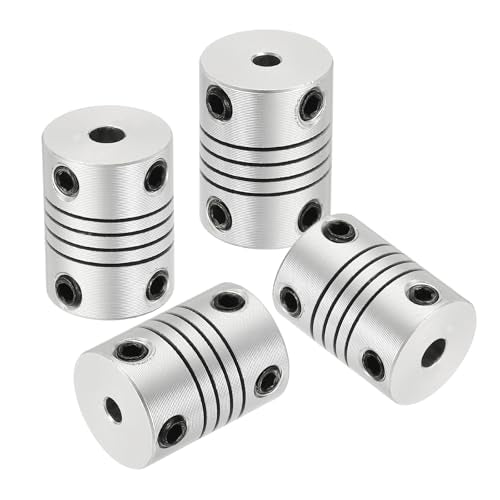 uxcell 4Pcs Flexible Couplings 3mm to 4mm Aluminum Alloy Joint Connector - size: 3mm to 4mm, style: D15 x L20mm