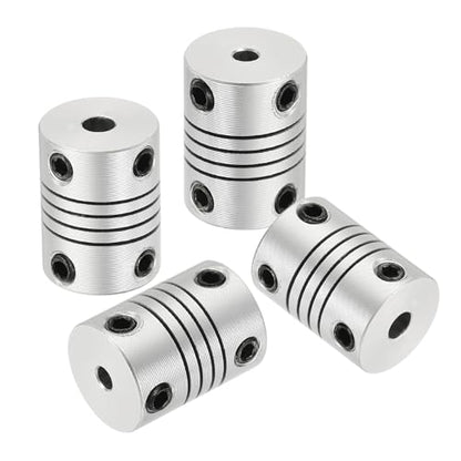uxcell 4Pcs Flexible Couplings 3mm to 4mm Aluminum Alloy Joint Connector - size: 3mm to 4mm, style: D15 x L20mm