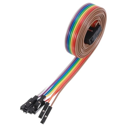MECCANIXITY 1 Pcs IDC Rainbow Wire Flat Ribbon Cable FC-Female to 8P 39.3 Inch Length 2.54mm Pitch Breadboard Jumper Wires for Electronic Projects - size: 39.3 Inch, style: 8 Pin