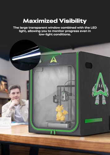Creality 3D Printer Enclosure with Ventilation & LED Light 20.47"×23.62"×28.35" 3D Printer Cover Fireproof Constant Temperature Ender 3 Enclosure for Ender 3 V3 SE/Ender 3 V3/Ender 3 V4/Ender 3 Pro - color: 2026 New Enclosure - S