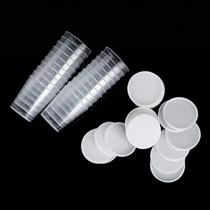 20PCS Plastic Medicine Cups with Lids, 30ML Clear Reusable Graduated Cups Transparent Scale Measuring Cups, Measure Container for Mixed Pills, Liquid Medication (Pack of 2) - size: 30ml/1oz (Pack of 2)