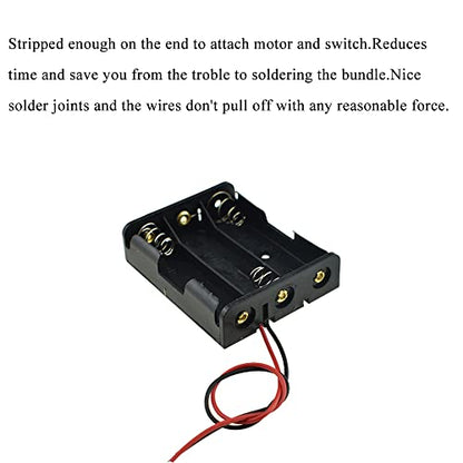 HAHIYO 4.5V AA Battery Holder Bundle Series with Wire Sturdy Clapm Flexible Springs Contact Build-in Harnesses Batteries Black Case Easy Install 6 Pieces for Wall Clocks Ham Radio Kids Toys - style: Without cover-3AA-6P