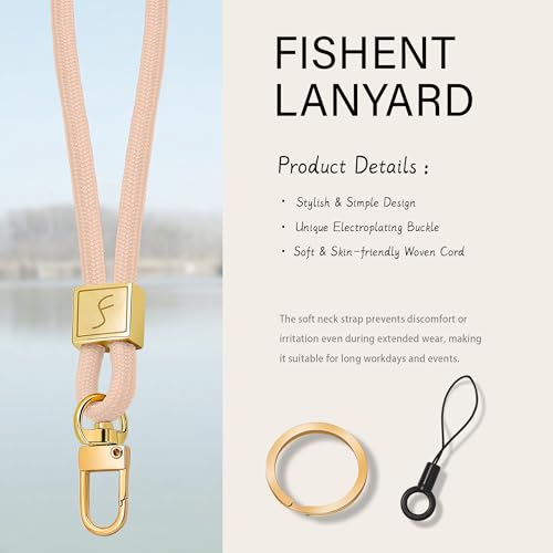 Fishent Lanyard, Cute Neck Lanyards for Keys ID Badges Holder, Keychain Key Teacher Lanyard with Safety Breakaway Buckle for Women Men, Pink Sand - color: Pink Sand
