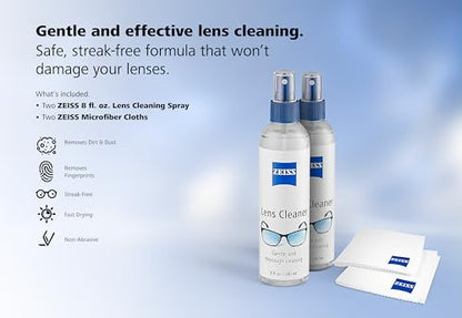 ZEISS Lens Cleaning Kit – (2) 8 oz Lens Spray & Microfiber Cloths