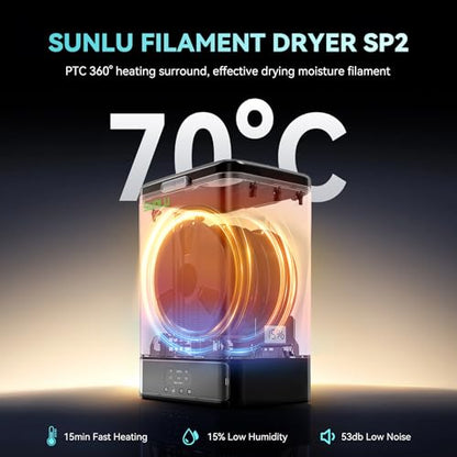 SUNLU 3KG Filament Dryer SP2 & Storage Box, 15min Fast Heating to 70°C - color: Filament Dryer SP2 ( Dryer Base + Storage Box )