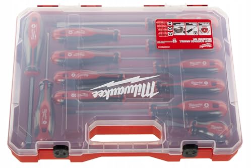 Milwaukee Set of 12 Tri-Lobe Screwdrivers 4932472003,Red