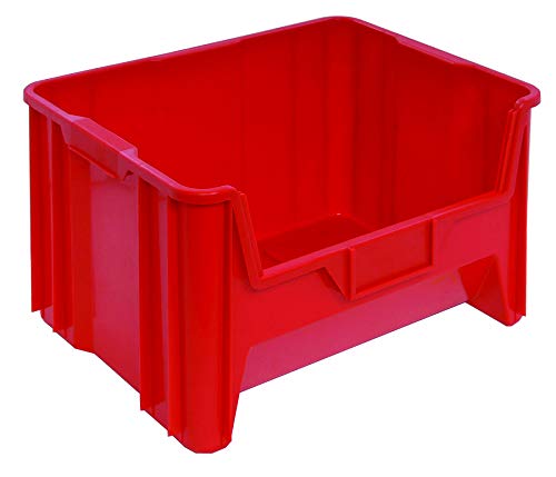 HE HUDSON EXCHANGE 20" x 15" x 12.5" Plastic Giant Stackable Hopper Bin, Red - color: Red, size: 1 Pack