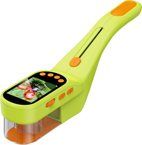 SIIOOE Bug Catcher Microscope for Kids Outdoor: STEM Toys with 500X HD Zoom - Birthday Gift for Boys Girls Age 3-12 - Handheld Nature Explorer Kits for Summer Camping Lemon Yellow - color: Lemon Yellow