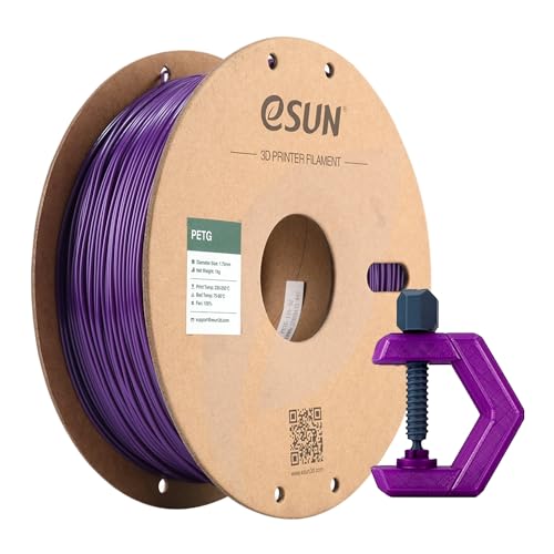 eSUN PETG Filament 1.75mm, 3D Printer Filament PETG, Dimensional Accuracy +/- 0.05mm, 1KG Spool (2.2 LBS) 3D Printing Filament for 3D Printers, Solid Purple - color: G-solid Purple, size: PETG 1.75MM - 1KG