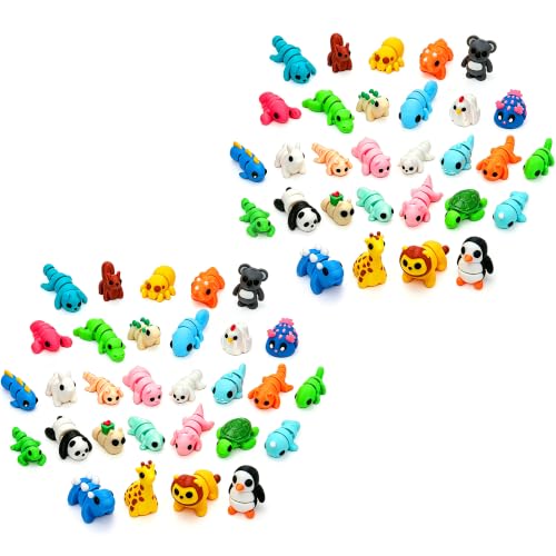 60Pcs 3D Printed Animals Set for Kids, Mini Little Animals Figures for Party Favors Gifts Pocket Fidget Toys Bulk, Goodie Bag Stuffers Classroom Birthdays Rewards for Toddlers Desk Office Pet Decor - color: Colorful 60pc