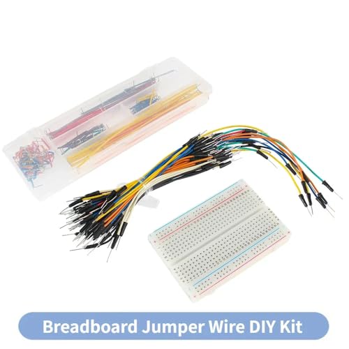 65PCS Breadboard Jumper Wires Kit + Breadboards 830 Tie Points + 140pcs Connecting Line Cables for Arduino Prototyping Circuit DIY Electronic Project - color: 400Tie-Breadboard-JpWire-65pcs-LCable140pcs