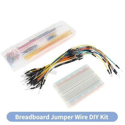 65PCS Breadboard Jumper Wires Kit + Breadboards 830 Tie Points + 140pcs Connecting Line Cables for Arduino Prototyping Circuit DIY Electronic Project - color: 400Tie-Breadboard-JpWire-65pcs-LCable140pcs
