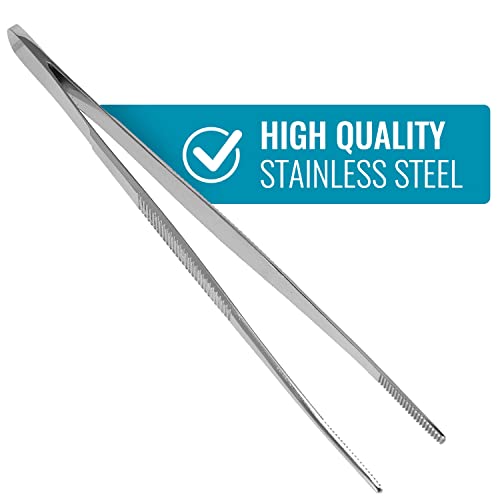 MABIS Stainless Steel Dressing Forceps, 5.5 Inch Serrated Thumb Forceps for Medical, Veterinary, First Aid, Lab, and Precision Tasks, Strong Grip - size: 5.5 Inch (Pack of 1)