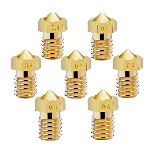 14 Pcs M6 3D Printer Nozzle 0.4mm Extruder Brass Nozzle Print Head for 1.75mm Filament E3D V5 V6 Makerbot