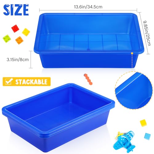 Hoteam 10 Pack Flat Bins Paper Trays,Blue,13.78 X 9.84 X 3.15 Inch - color: Blue, size: 13.78 x 9.84 x 3.15 Inch