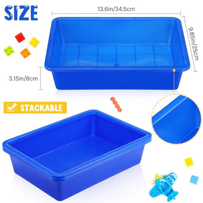 Hoteam 10 Pack Flat Bins Paper Trays,Blue,13.78 X 9.84 X 3.15 Inch - color: Blue, size: 13.78 x 9.84 x 3.15 Inch
