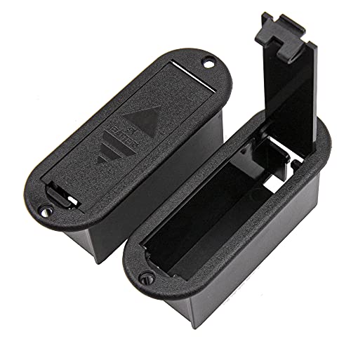 4Pcs Yootones Guitar Pickup Battery Box 9V Battery Cover Holder Case Compatible with Active Guitar Bass Pickup(Black)