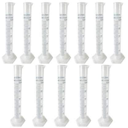 50ml Graduated Cylinder, Scientific Measuring Cup, 12 Pcs, Blue - size: 50ml-12P