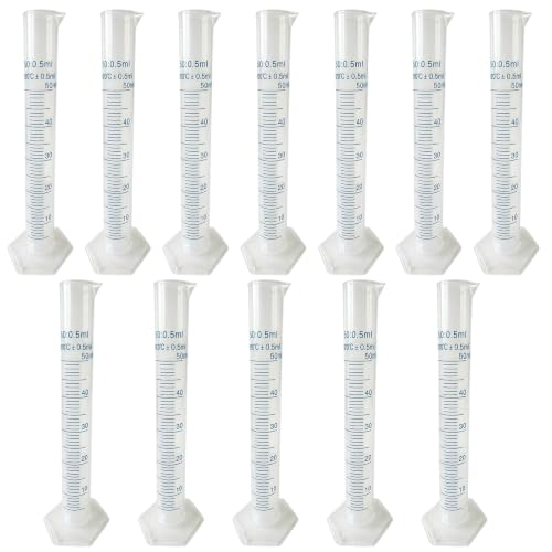 50ml Graduated Cylinder, Scientific Measuring Cup, 12 Pcs, Blue - size: 50ml-12P