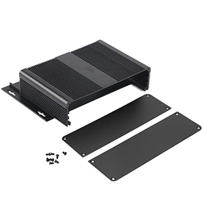 Aluminum Electronic Project Enclosure Case, 54x204x120mm PCB Instrument Box, Split Type DIY Cooling Housing for Printed Circuit Board, Inverter Controller, Sandblasted Black