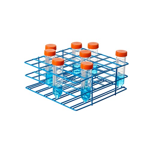 SP Bel‑Art Poxygrid Centrifuge Tube Rack for 50 mL Conical Tubes, 36‑Place Laboratory Storage Rack, Chemical‑Resistant Epoxy‑Coated Steel, Blue (F18794‑0002) - style: 36 Place Rack