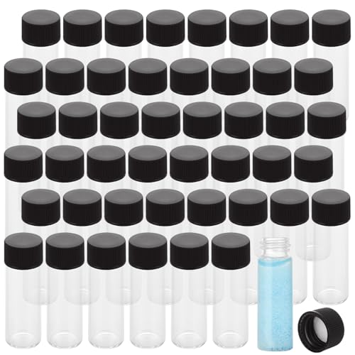 100 Pack 4ml Clear Glass Vials with Screw Caps, 1 Dram Small Liquid Sample Vial, Leak-Proof Vial Small Lab Sample Vials for Essential Oil, Reagent, Seeds
