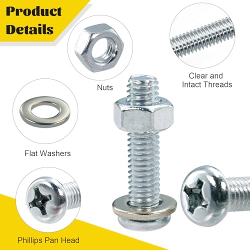 225pcs M4M5M6 Pan Head Machine Screws Assorted Kit,14/22/28/38/53 mm - size: S M4M5M6 225pcs