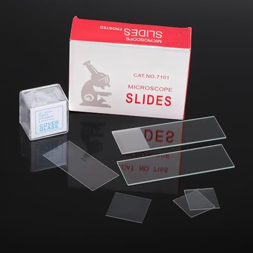PATIKIL 200pcs Cover Slips for Microscope Slides, 22x22mm Microscope Cover Square for Laboratory Sample Observe - size: 22x22mm