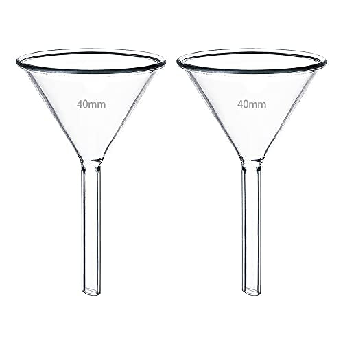 2pcs 40mm Tiny Glass Short Stem Funnels Set - size: 40mm