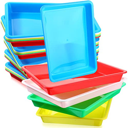 Hoolerry 40 Pcs Plastic Art Trays Stackable for Crafts, 11 x 8.3 x 1.2''