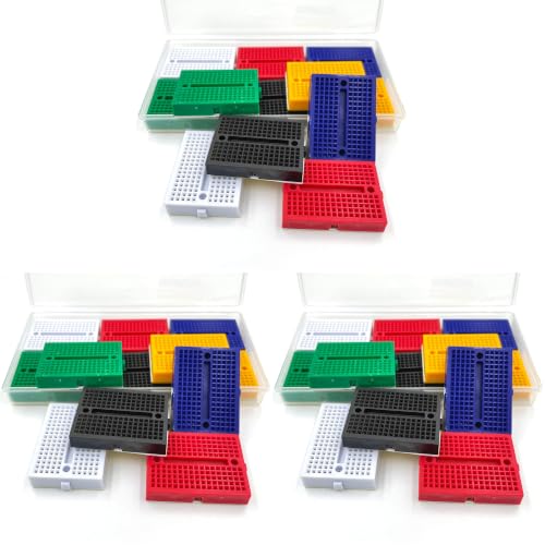 12Pcs Small Solderable Breadboard 170 Tie-Points Mini Breadboard Kit Mini PCB Prototype Solderless Breadboards Bread Boards Circuits Beadboard(Lkelyonewy) (Pack of 3) - size: 1.77"*1.38"*0.36" (Pack of 3)