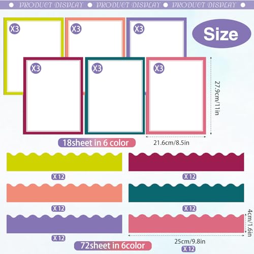 90 Pcs Science Fair Board Supplies Trifold Poster Boards, Boho - color: Boho