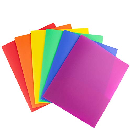 Dunwell Plastic 2-Pocket Folders, 8.5x11, Assorted, 6 Pack, Poly - color: Assorted 6 Colors, size: 6 Pack