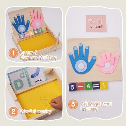 Montessori Sand Tray with Math & Alphabet Learning Cards - color: Yellow