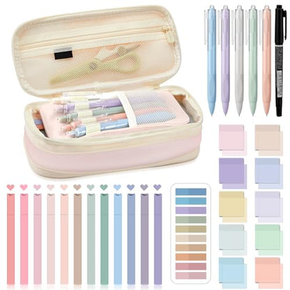 Jutom 39 Pcs Aesthetic Book Annotation Kit, Pink, Cute Style - color: Pink, style: Cute Style