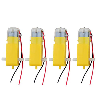 4PCS TT DC Gearbox Motor, 3-6V Dual Shaft Geared Motor, 200 RPM at 6V, 1:48 Ratio, 0.8kg·cm Stall Torque for Arduin0 Smart Car Chassis DIY Robot (Pack of 4)