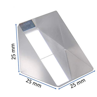 25 mm Glass Right Angle Triangle Prism, Coated Reflecting Prism, Right Angle Prism Mirror, Component for Precision Optical Instruments (Pack of 3) - size: 25 mm x 25 mm x 25 mm (Pack of 3)