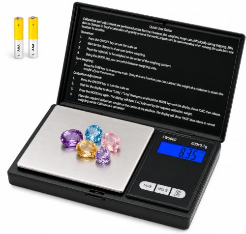 Smart Weigh Digital Pocket Scale, 600g x 0.1g, Jewelry and Coins - size: 600g / 0.1g