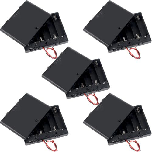 5pcs 6 x AA 9V Battery Holder Case Box with ON/Off Switch and Leads Wire Cover