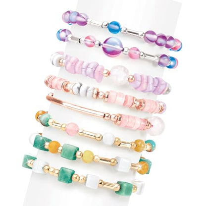 Make It Real: Rock Tumbler & Polish-Shine Bead Tumbler – 327pc Jewelry Craft Kit, Natural Stone Polishing Machine, Create 8 Bead Bracelets, Tweens-Girls-Kids 8+