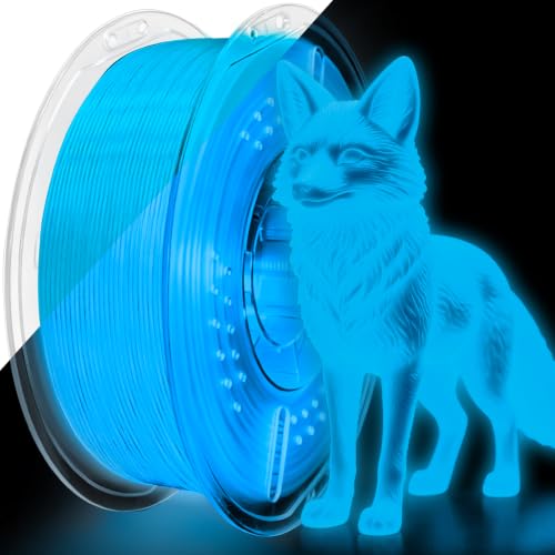 PLA+ 3D Printer Filament, Glow in The Dark Filament 1.75mm, Long-Lasting Glow & High-Brightness, Luminous Blue Bright 3D Printing Filament for Most 3D Printer - 1kg Spool(Glow Blue) - color: Blue