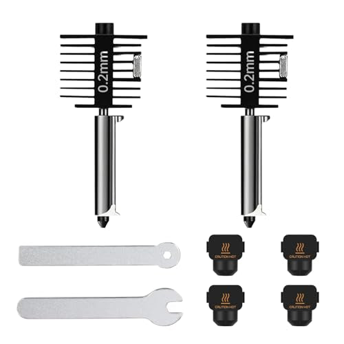 Bamboo Lab Upgrade Hardened Steel Hotend Kit for Bambu Lab A1 Mini /A1,2 Pack 0.2mm Harden Steel Nozzle,All Metal Extruder Hot End Heating Block Replacement, High-Speed 3D Printer Accessories - size: 2-Pack 0.2mm Nozzle