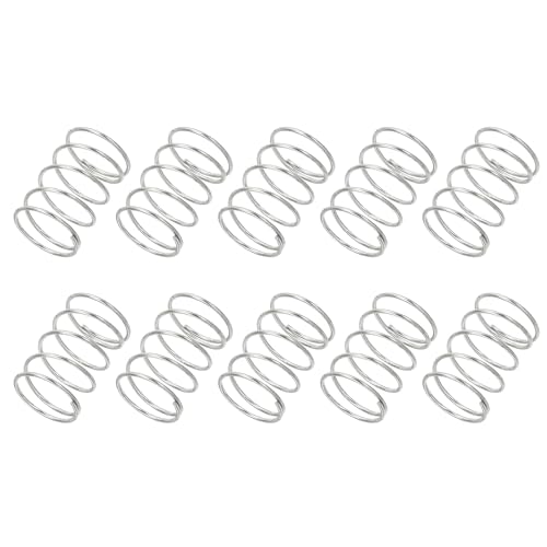 PATIKIL Compression Spring, 0.6mm Wire Dia x 10mm OD x 15mm L, 10 Pcs 304 Stainless Steel Mechanical Extension Small Springs Pen Springs Assortment Kit for Shop and Home Repairs - size: 0.6x10x15mm