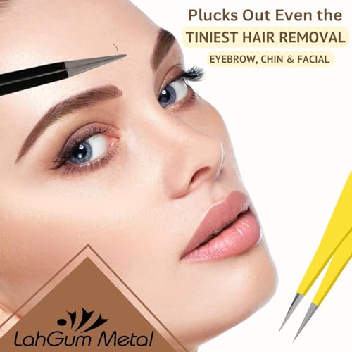 High Precision Sharp Pointed Tweezers for Women Facial Hair Chin Remover, Pointy Needle Nose Tweezers Ingrown Hairs Extra Thin & Ultra Fine Tip Point Tweezer Splinter Removal Tool Kit