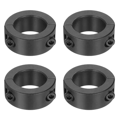 uxcell 4pcs Double Split Shaft Collars 15mm Bore, Two-Piece Clamping Collar 24mm OD 10mm Thickness Carbon Steel Lock Collar Clamp with Set Screws (Black Oxide) - size: 15mm x 24mm x 10mm
