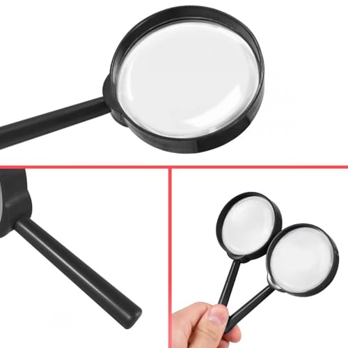 SenseYo 12 PCS Magnifying Glass 5X Mini Kids Magnifying Glass for Kids Reading Magnifier Magnifying Glasses for Kids Seniors