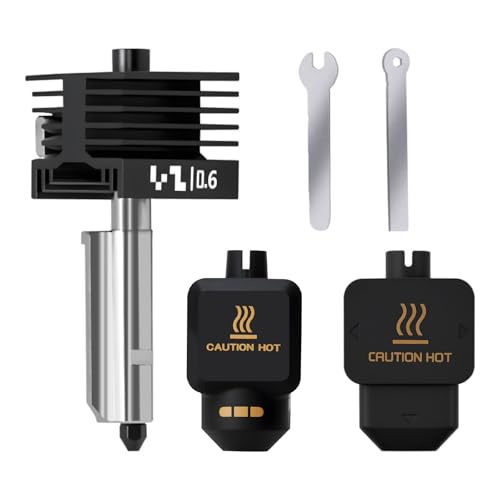 Upgrade 0.6mm P2S, X2D Hotend Kit, 3D Printer Print Head Hot End Heating Block Kit with 0.6mm Removable Hardened Steel Nozzle for Bambu Lab H2D, H2S, H2C, A1/A1 Mini - size: 0.6mm