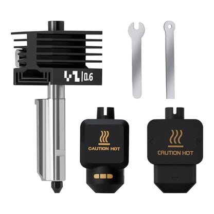 Upgrade 0.6mm P2S, X2D Hotend Kit, 3D Printer Print Head Hot End Heating Block Kit with 0.6mm Removable Hardened Steel Nozzle for Bambu Lab H2D, H2S, H2C, A1/A1 Mini - size: 0.6mm