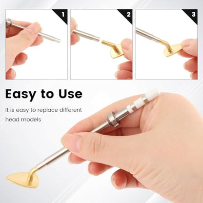 3D Printer Smoothing Finishing Tool Set, 11pcs 3D Printed Parts Repairing Modifying Deburring Trimming Tool Kit for TS100 TS101 Pine64 900M T18 Soldering Iron Heat Set Tip Adapter(Silver)
